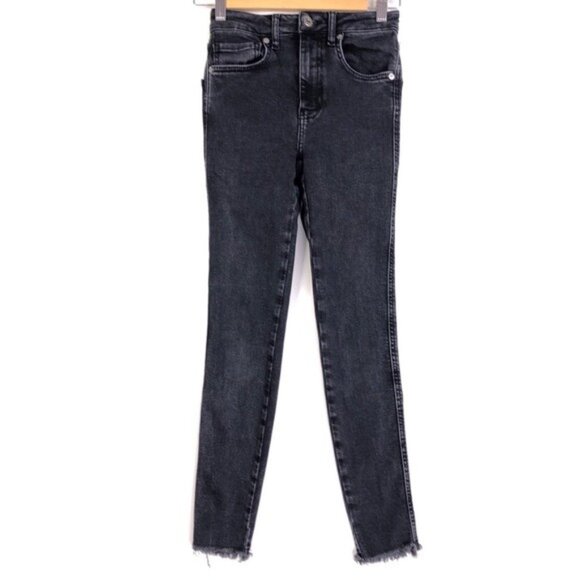Free People Denim - Free People 25 Black Denim Skinny Straight Jeans 25